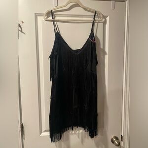 Amazon Black Fringe Mini Dress